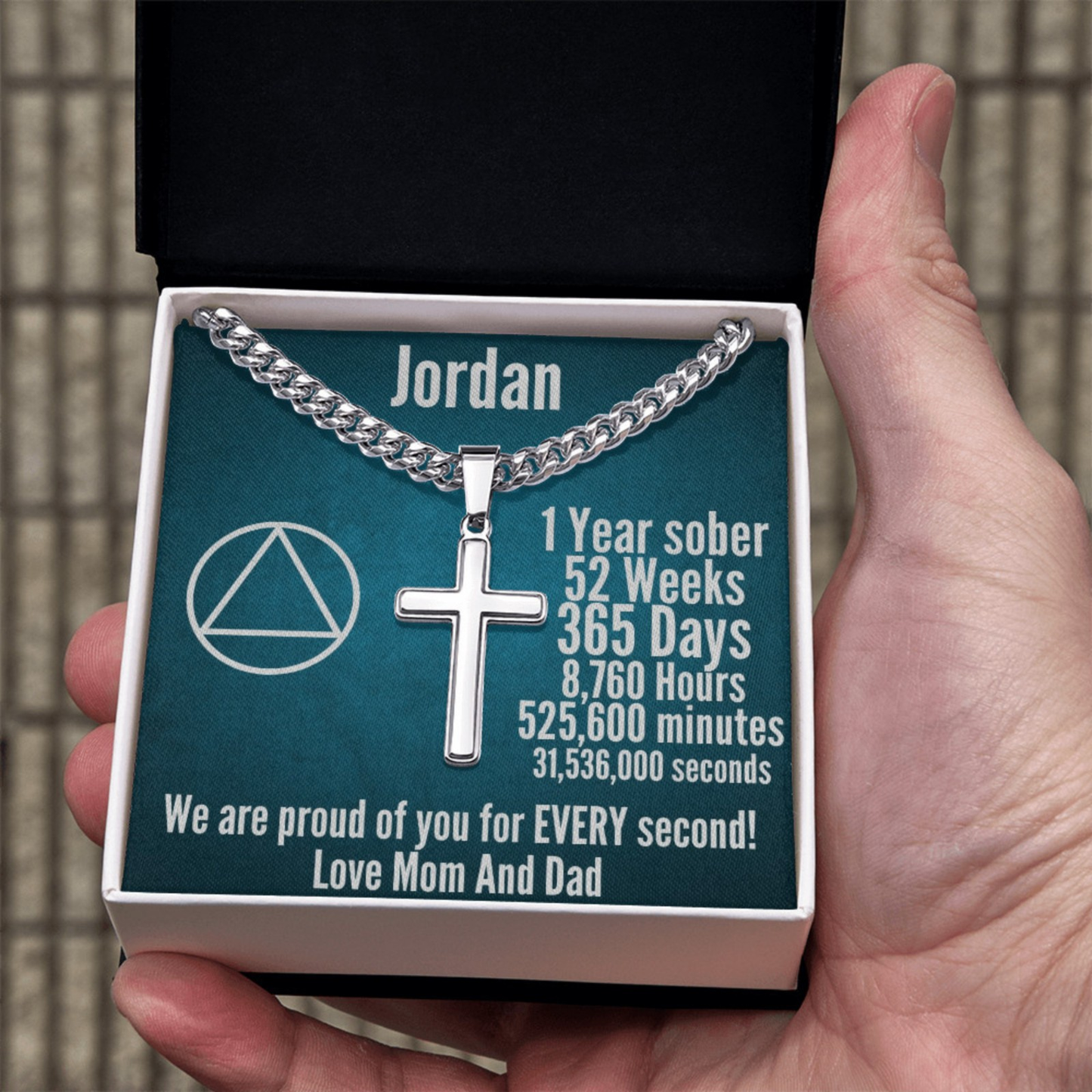 One Year Sober Personalized Sobriety Necklace