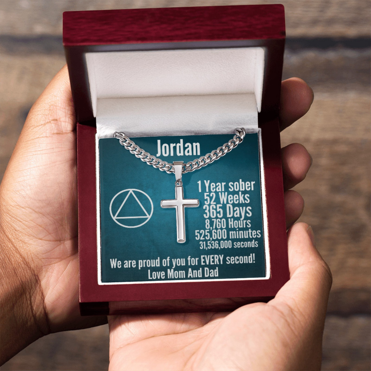 One Year Sober Personalized Sobriety Necklace