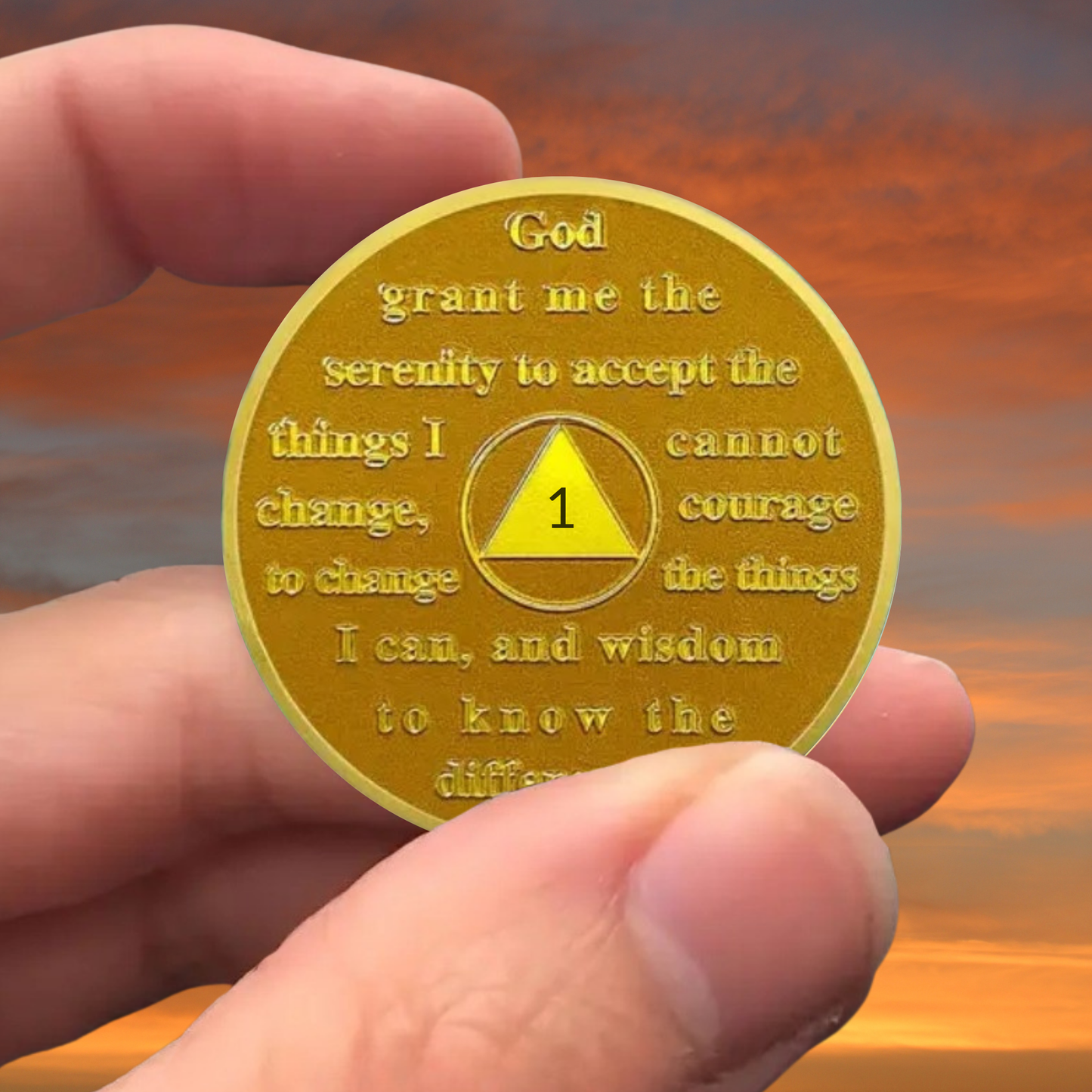 Sunset Sobriety Coin – Personalized Milestone Gift