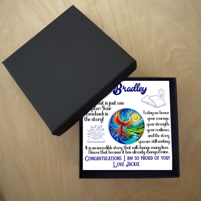 Custom Phoenix Sobriety Coin with Card