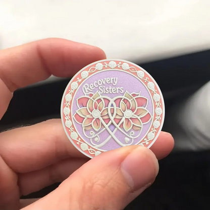 Recovery Sisters Sobriety Coin – Never Alone Butterfly Design