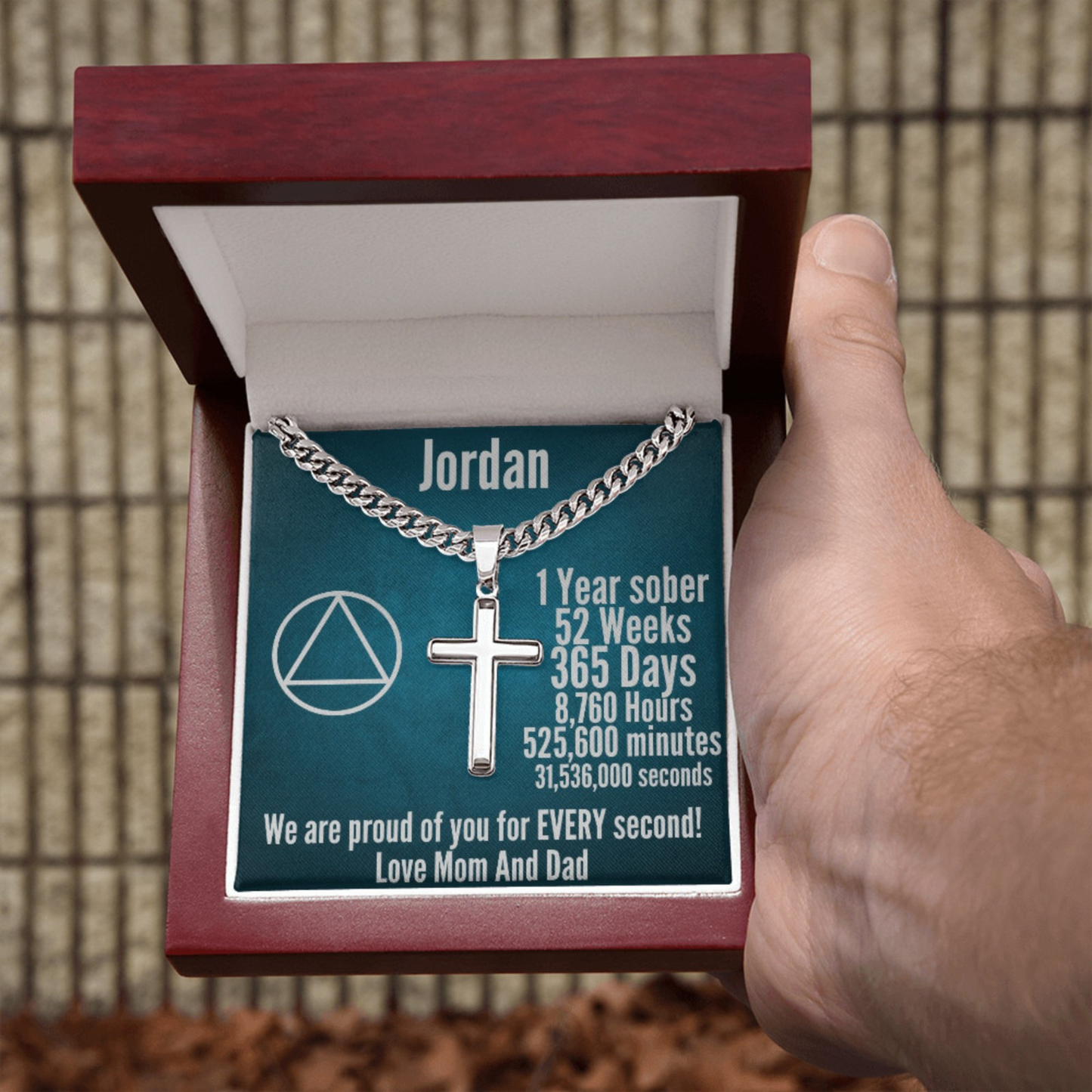 One Year Sober Personalized Sobriety Necklace