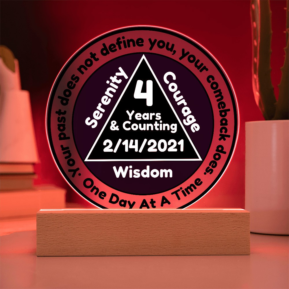 Your Past Does Not Define You LED-Personalized Sobriety Circle Plaque