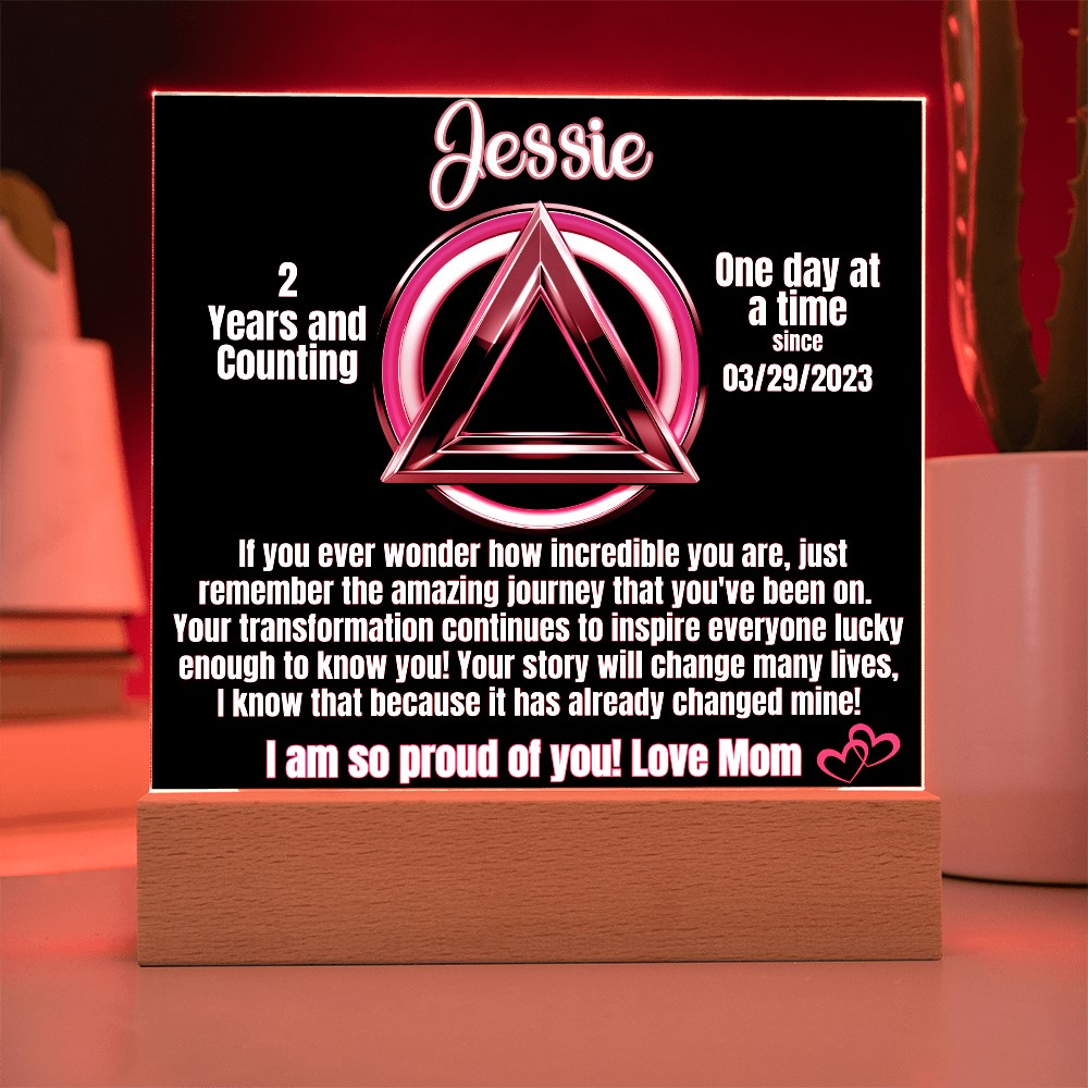 Custom Recovery LED Plaque - Personalized Sobriety Milestone Keepsake