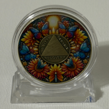 Butterfly Sobriety Coin