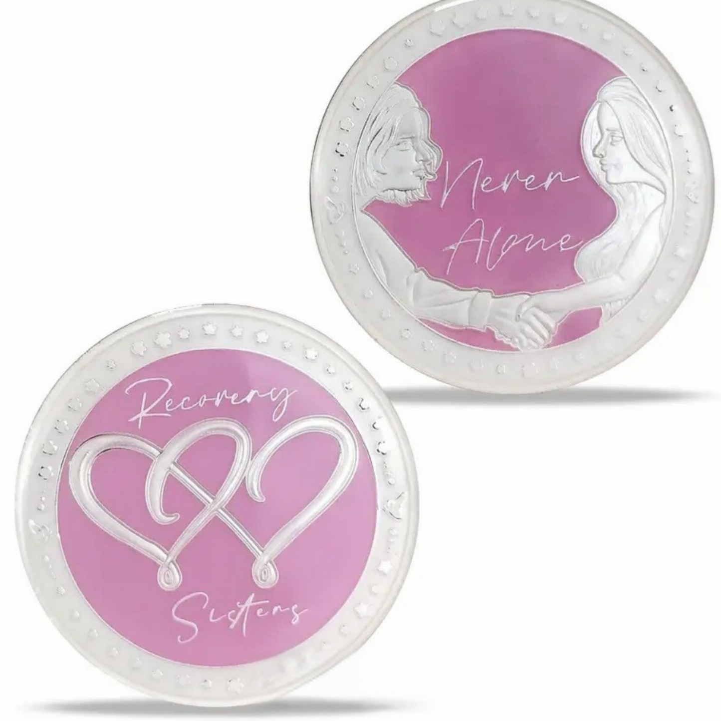 Recovery Sisters Sobriety Coin – Never Alone
