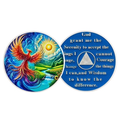Custom Phoenix Sobriety Coin with Card