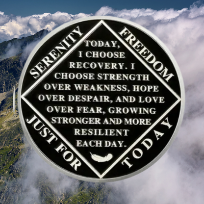 Custom Sober Wings Sobriety Coin with Gift Box and Card