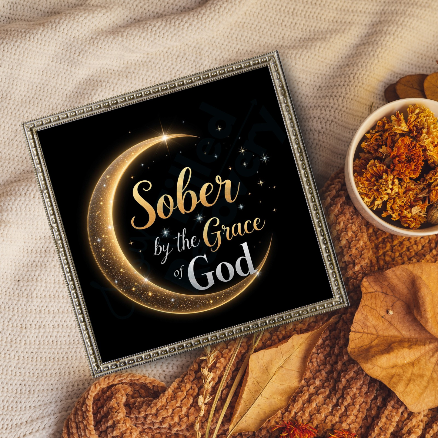 Sober by the Grace of God - Inspirational Digital Design