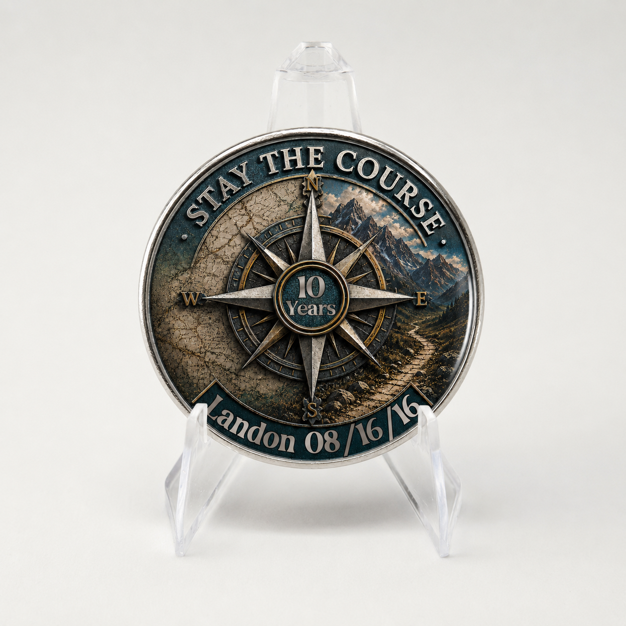 Stay The Course Recovery Coin ~ Compass Design Medallion