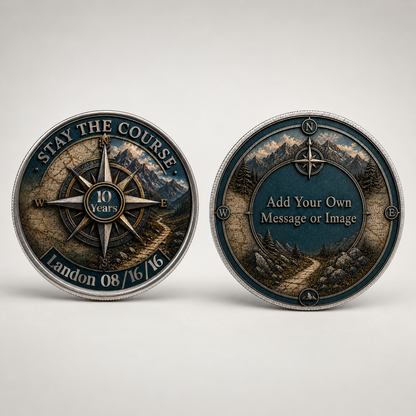 Stay The Course Recovery Coin ~ Compass Design Medallion