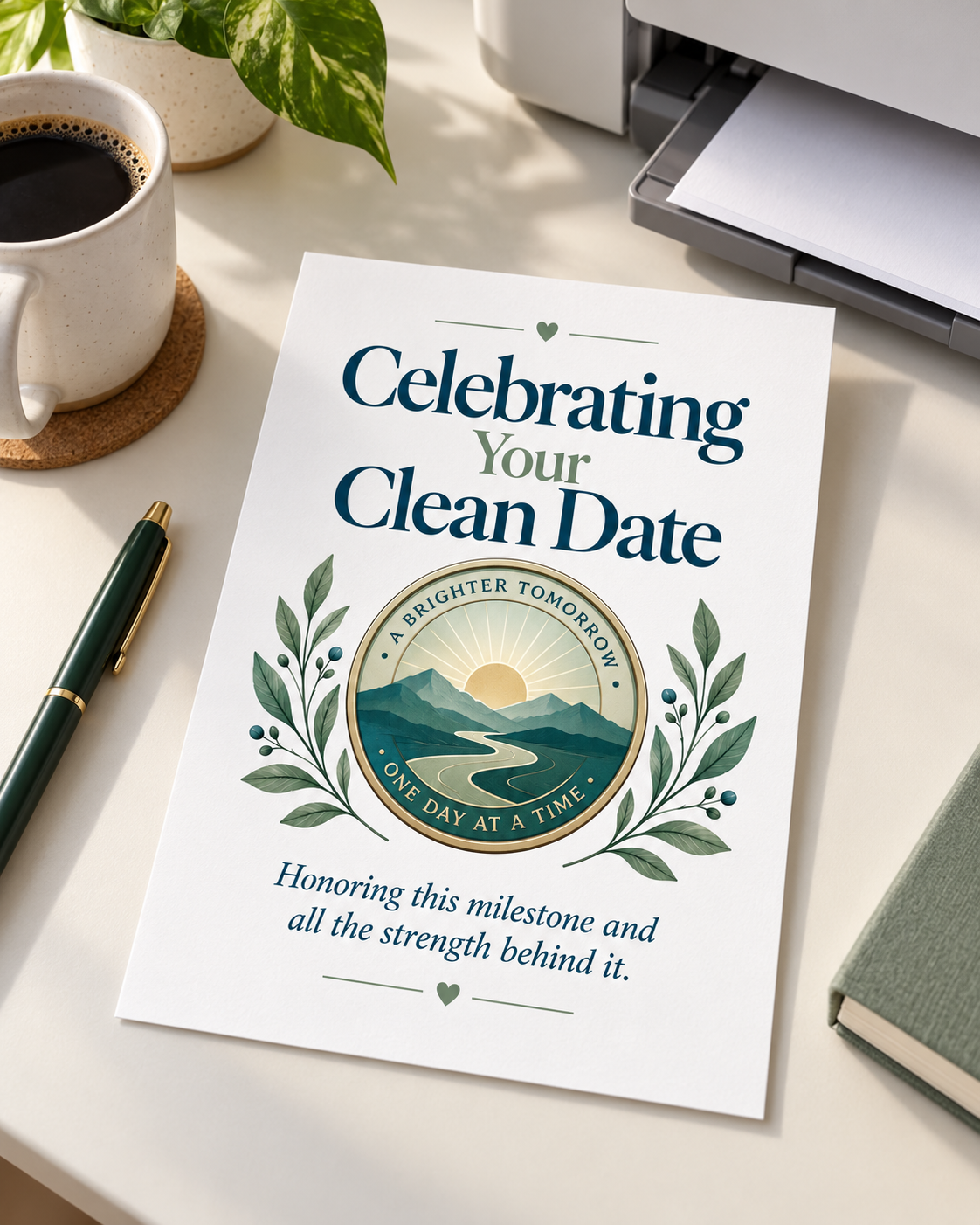 Celebrating Your Clean Date – Free Printable & Digital Recovery Card