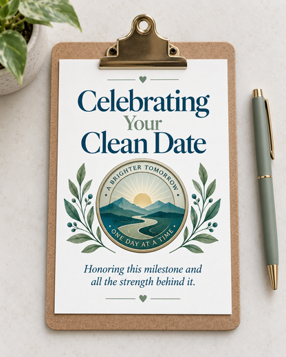 Celebrating Your Clean Date – Free Printable & Digital Recovery Card