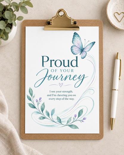 Proud of Your Journey – Free Printable & Digital Encouragement Card