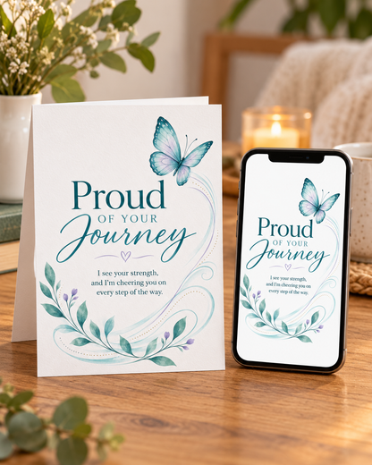 Proud of Your Journey – Free Printable & Digital Encouragement Card