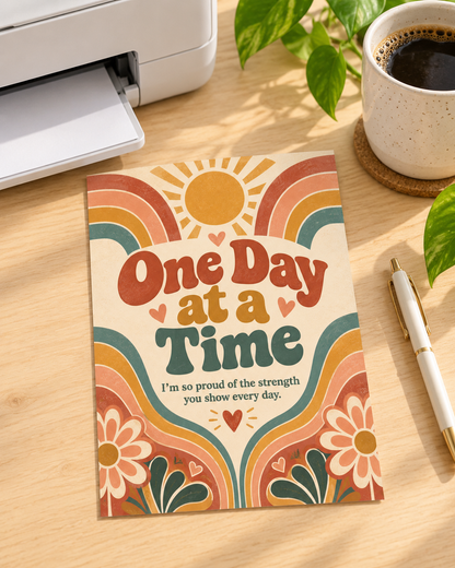 One Day at a Time – Free Printable & Digital Encouragement Card