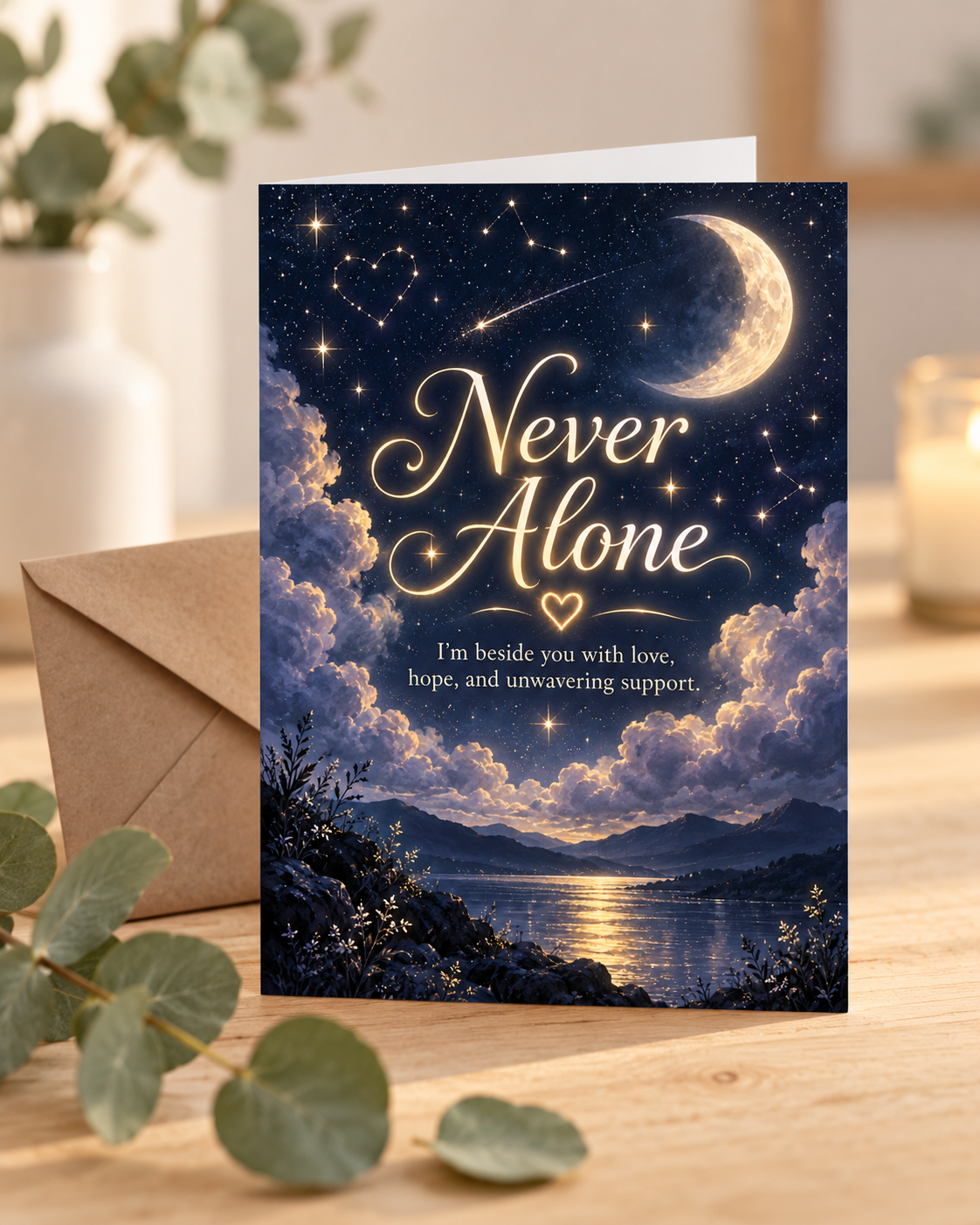 Never Alone (Starry Night) – Free Printable & Digital Encouragement Card