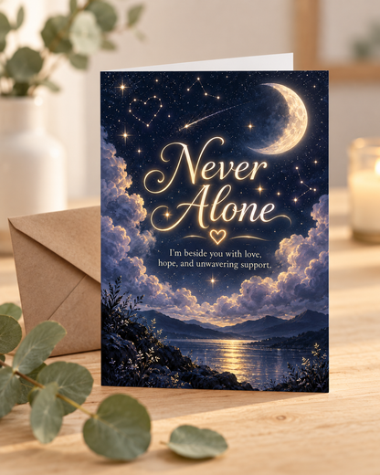Never Alone (Starry Night) – Free Printable & Digital Encouragement Card