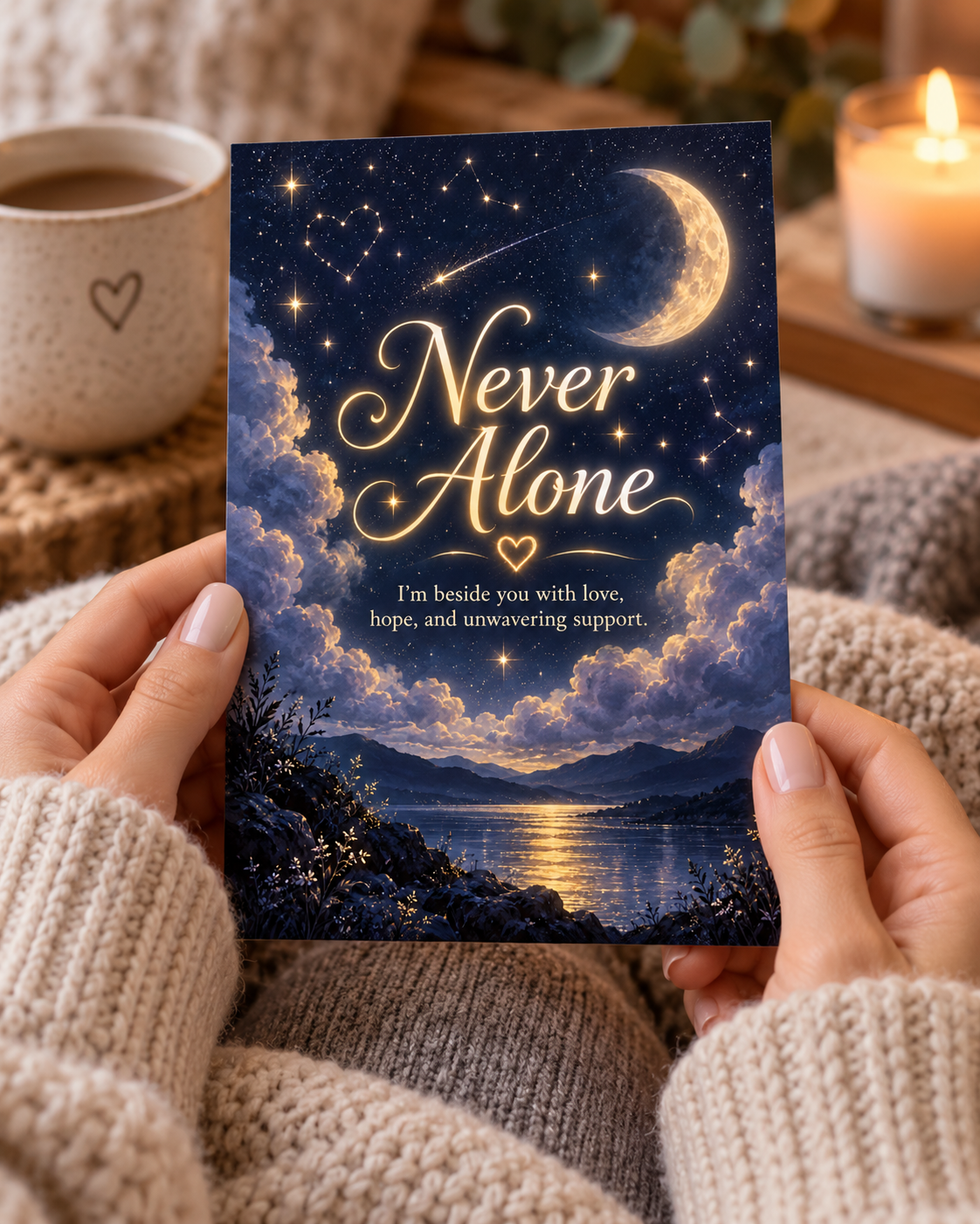 Never Alone (Starry Night) – Free Printable & Digital Encouragement Card