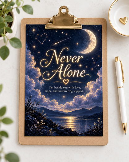 Never Alone (Starry Night) – Free Printable & Digital Encouragement Card