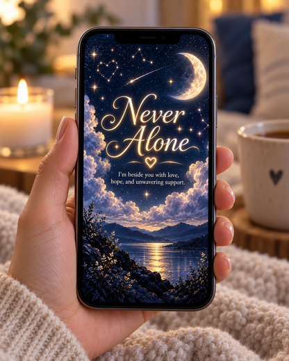 Never Alone (Starry Night) – Free Printable & Digital Encouragement Card