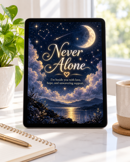 Never Alone (Starry Night) – Free Printable & Digital Encouragement Card