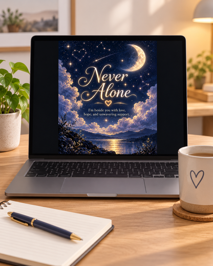 Never Alone (Starry Night) – Free Printable & Digital Encouragement Card
