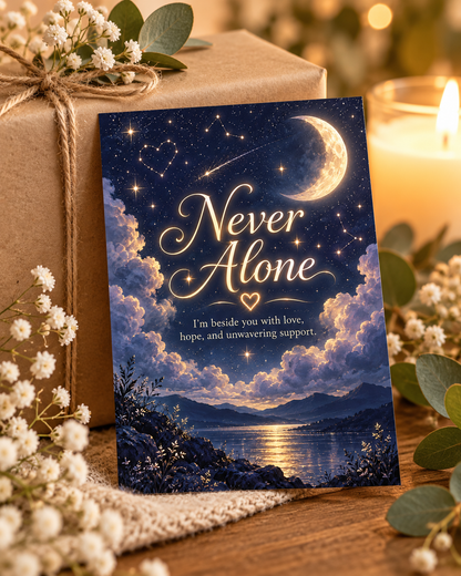 Never Alone (Starry Night) – Free Printable & Digital Encouragement Card