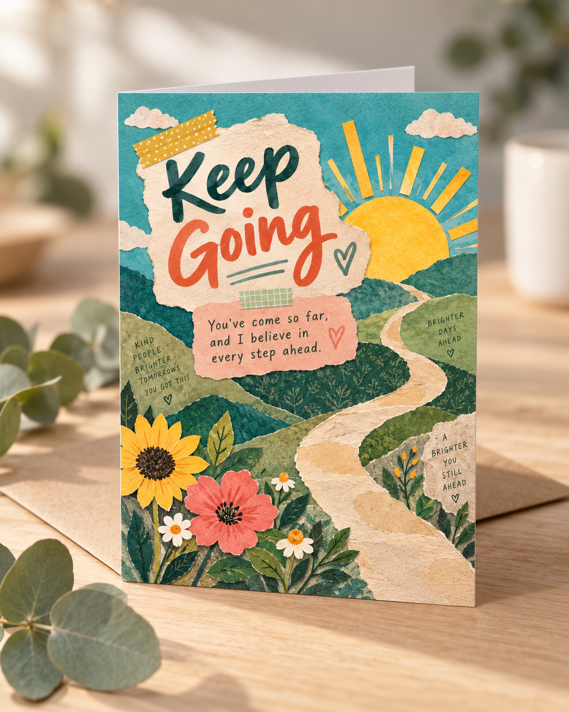 Keep Going (Sunshine & Flowers) – Free Printable & Digital Encouragement Card