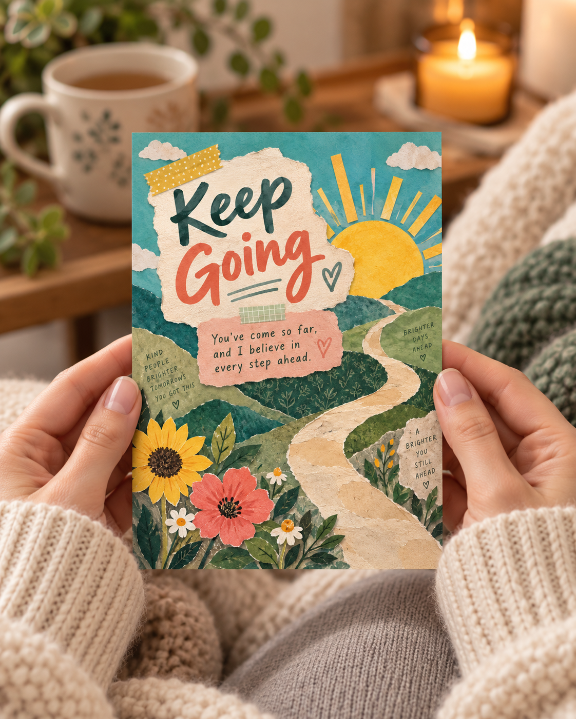 Keep Going (Sunshine & Flowers) – Free Printable & Digital Encouragement Card