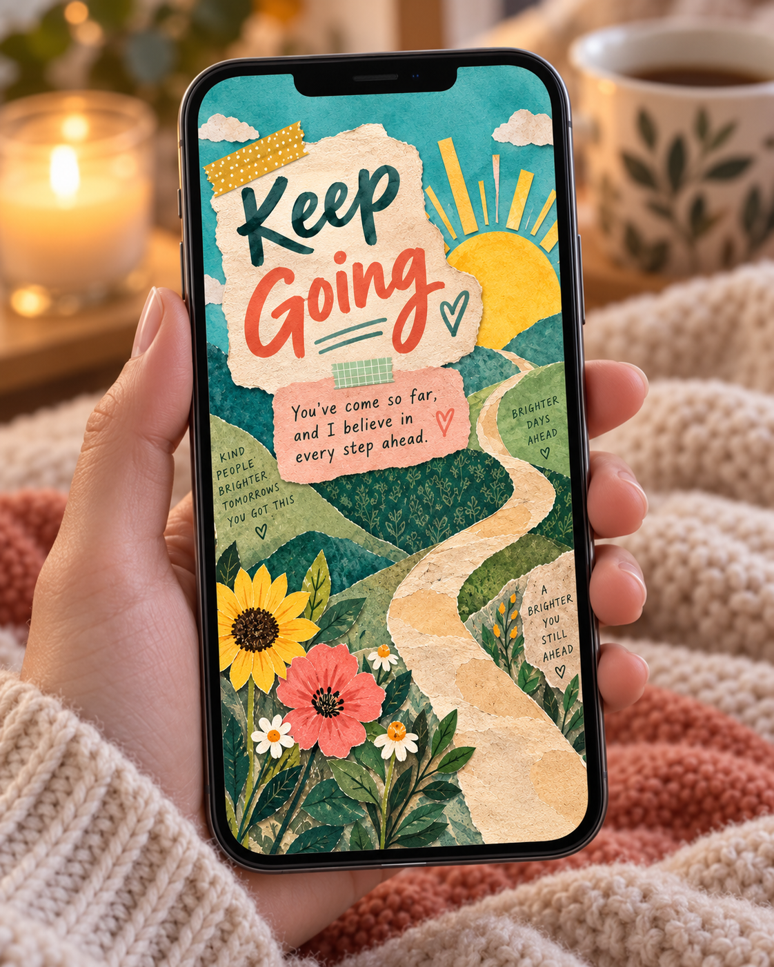 Keep Going (Sunshine & Flowers) – Free Printable & Digital Encouragement Card