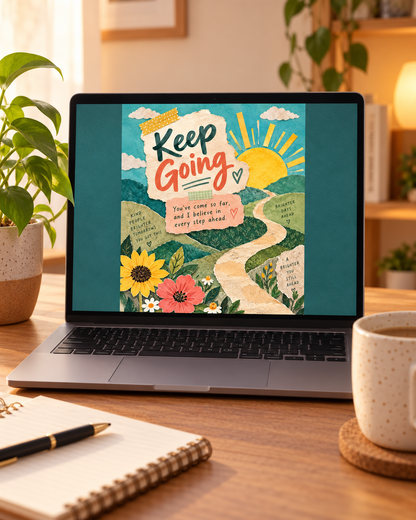 Keep Going (Sunshine & Flowers) – Free Printable & Digital Encouragement Card