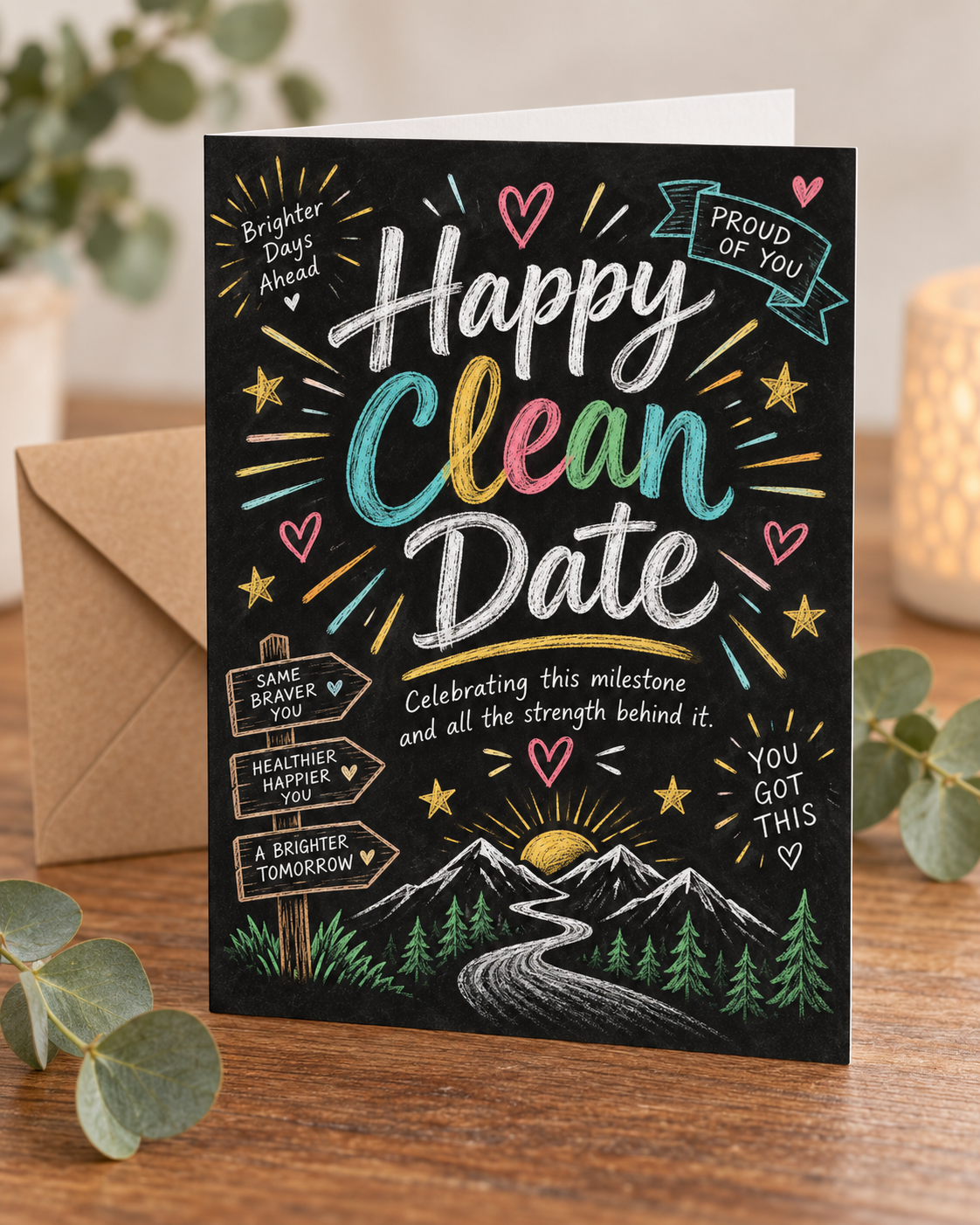 Happy Clean Date – Free Printable & Digital Recovery Card