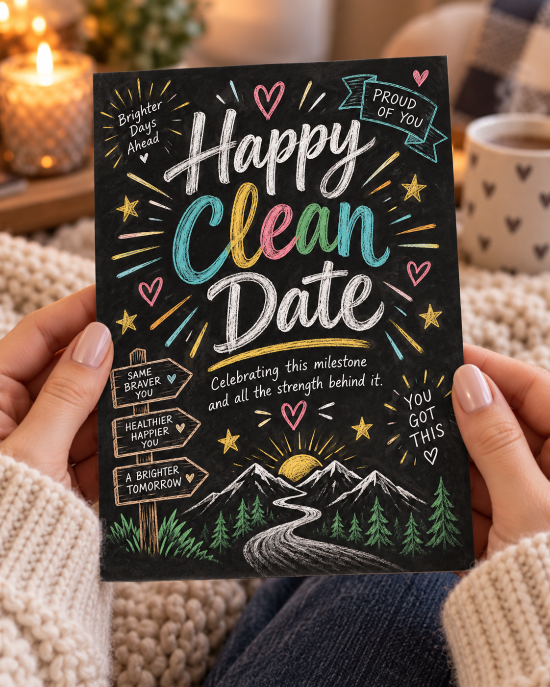 Happy Clean Date – Free Printable & Digital Recovery Card
