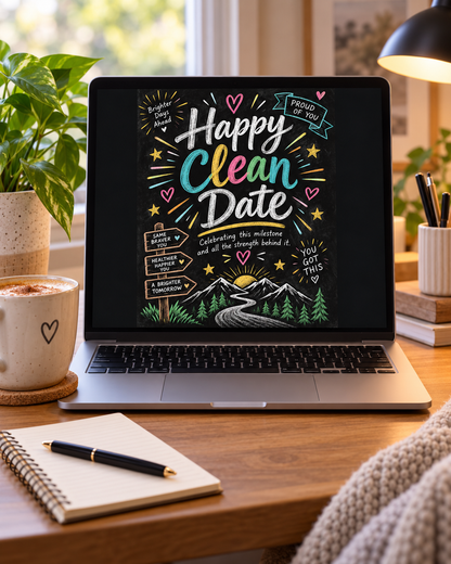 Happy Clean Date – Free Printable & Digital Recovery Card