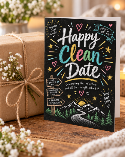 Happy Clean Date – Free Printable & Digital Recovery Card