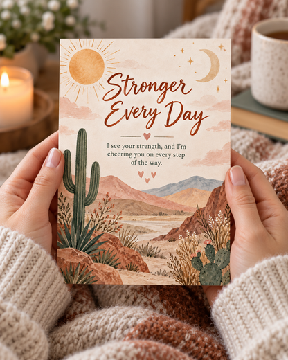 Stronger Every Day – Free Printable & Digital Encouragement Card