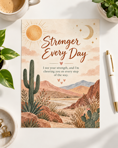 Stronger Every Day – Free Printable & Digital Encouragement Card