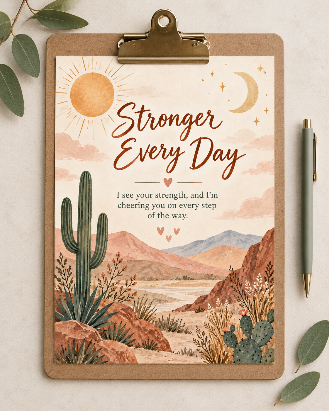 Stronger Every Day – Free Printable & Digital Encouragement Card