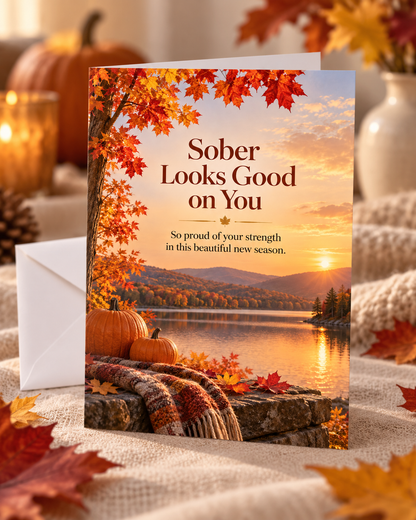 Sober Looks Good on You (Autumn) – Free Printable & Digital Recovery Card