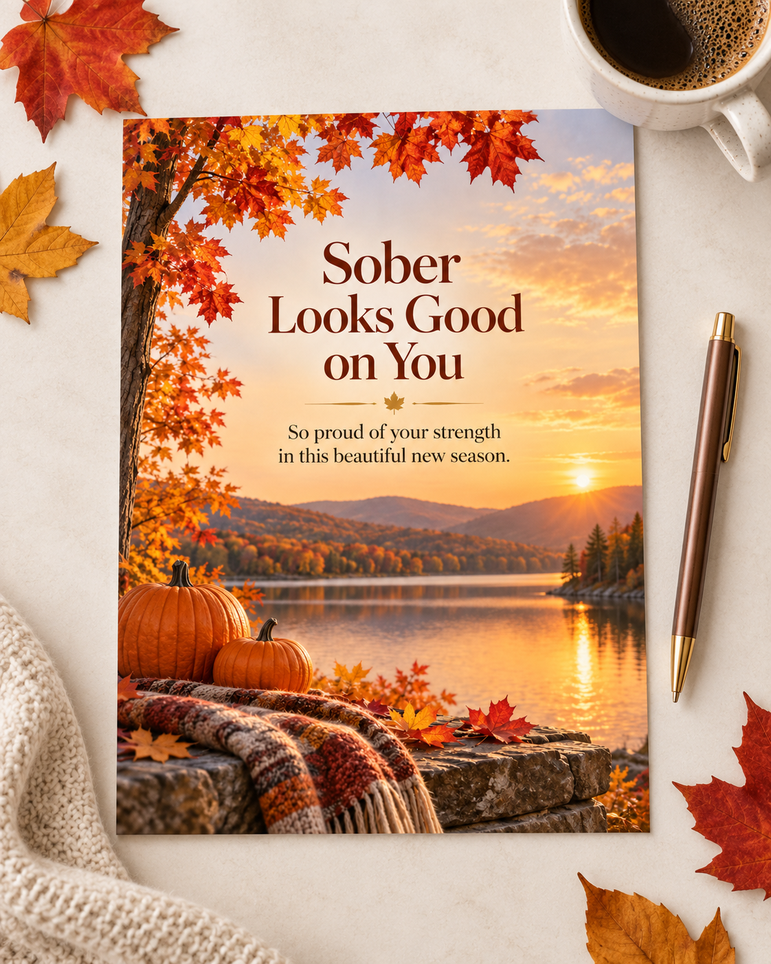 Sober Looks Good on You (Autumn) – Free Printable & Digital Recovery Card