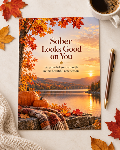 Sober Looks Good on You (Autumn) – Free Printable & Digital Recovery Card