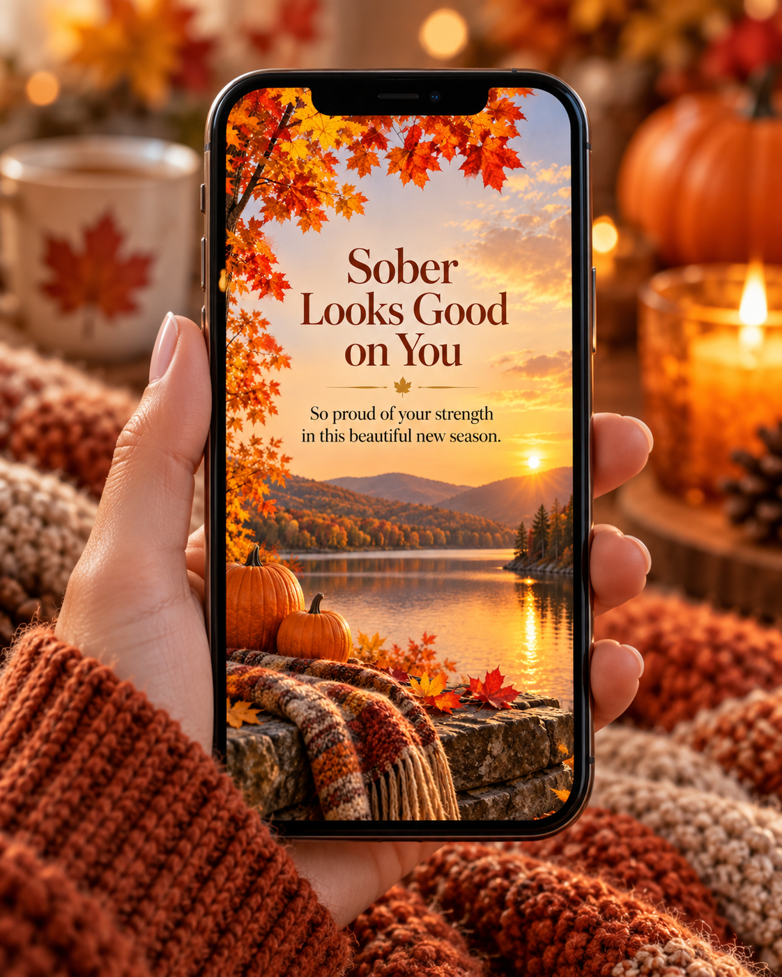 Sober Looks Good on You (Autumn) – Free Printable & Digital Recovery Card