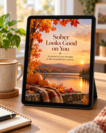 Sober Looks Good on You (Autumn) – Free Printable & Digital Recovery Card