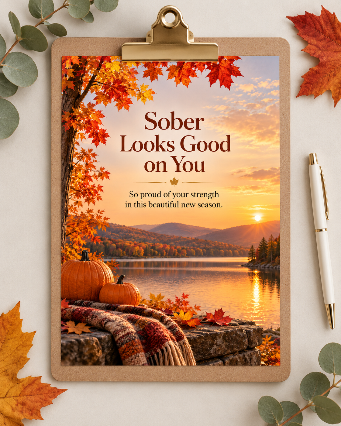 Sober Looks Good on You (Autumn) – Free Printable & Digital Recovery Card