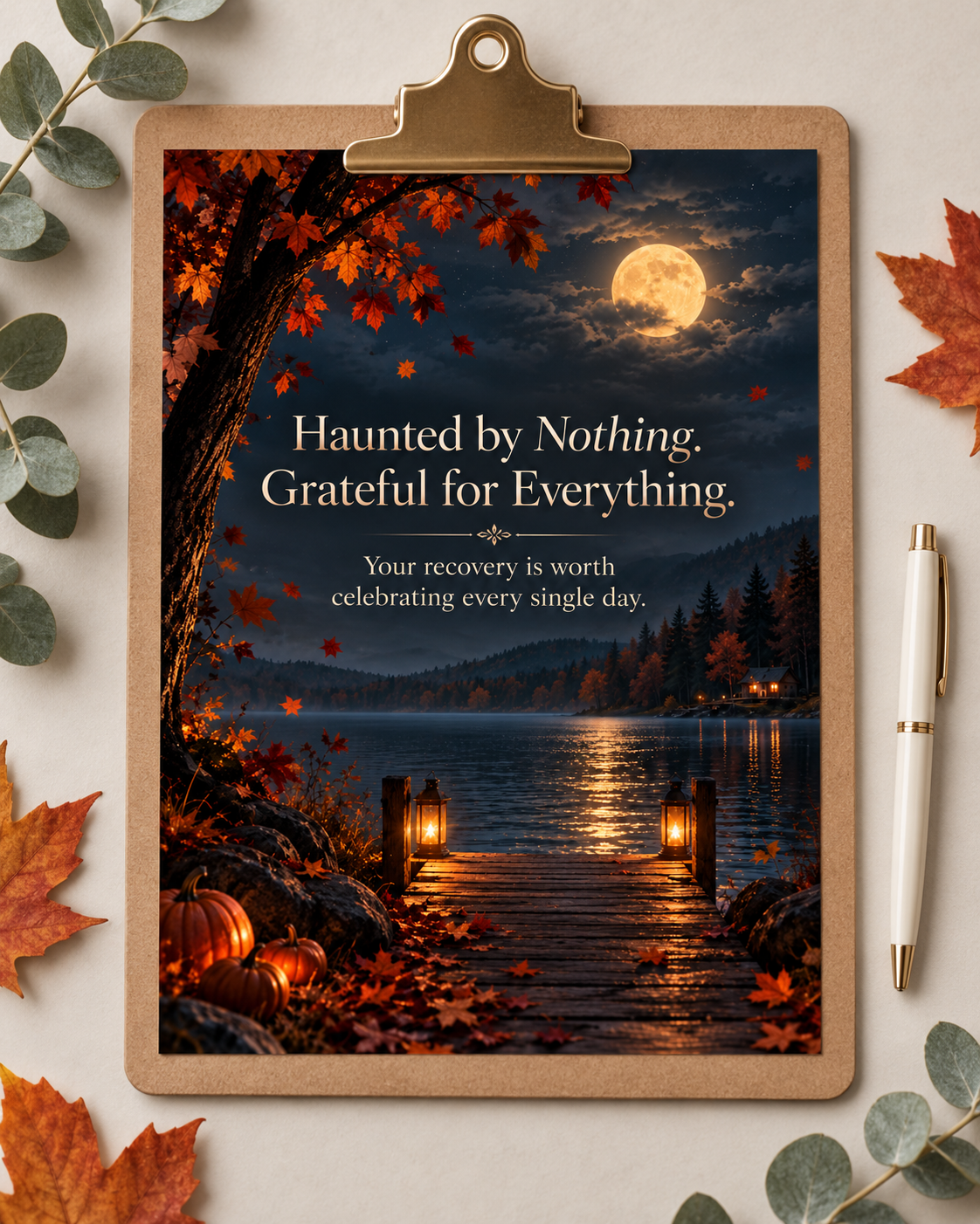Haunted by Nothing, Grateful for Everything – Free Printable & Digital Recovery Card