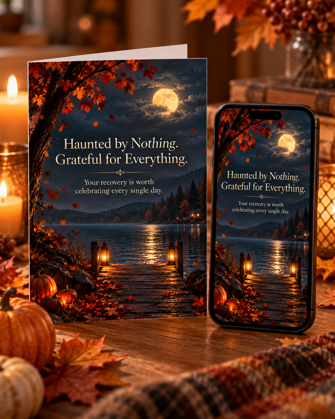 Haunted by Nothing, Grateful for Everything – Free Printable & Digital Recovery Card