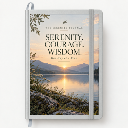 Serenity Courage Wisdom Recovery Journal – One Day at a Time Hardcover Sobriety Notebook