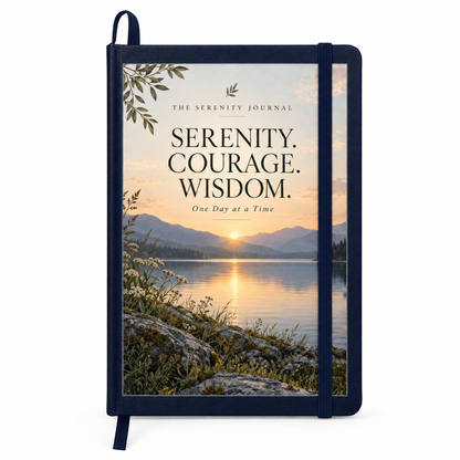 Serenity Courage Wisdom Recovery Journal – One Day at a Time Hardcover Sobriety Notebook