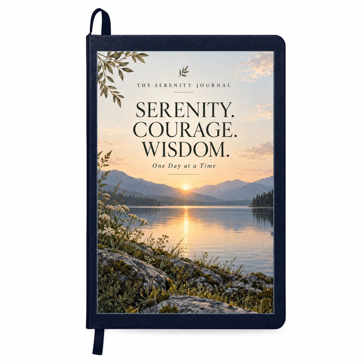Serenity Courage Wisdom Recovery Journal – One Day at a Time Hardcover Sobriety Notebook